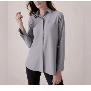 Athleta Everlasting Top Blouse Long Sleeve Violet LARGE Workwear Career Travel